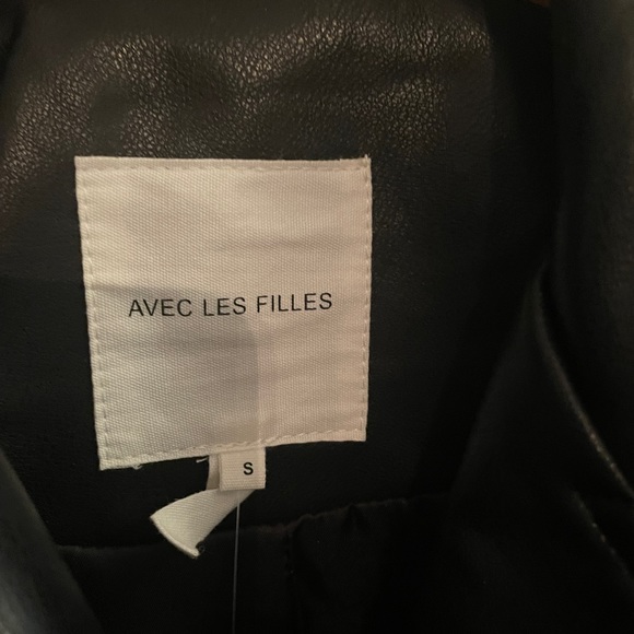 Avec Les Filles Faux Leather Jacket Black Size S - Picture 9 of 9